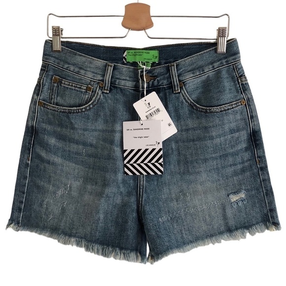 Sandrine Rose Free People Distressed Denim Shorts Size 27 - Picture 2 of 11